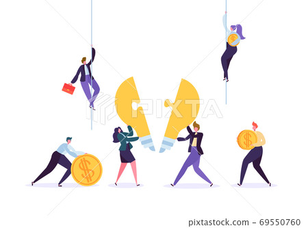 Creating idea teamwork business innovation concept Creating idea teamwork business innovation concept 69550760
