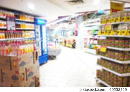 Supermarket blurred background Supermarket blurred background 69552229