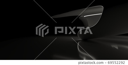 Luxury parametric abstract architectural minimalistic background. Contemporary showroom. Modern black exhibition tunnel. Empty gallery. Neon backlight. Night. Space. 3D illustration and rendering. Luxury parametric abstract architectural minimalistic background. Contemporary showroom. Modern black exhibition tunnel. Empty gallery. Neon backlight. Night. Space. 3D illustration and rendering. 69552292