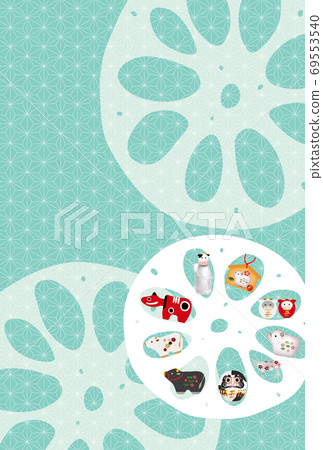 Japanese New Year's card Zodiac background 69553540