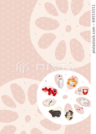 日本新年卡生肖背景 日本新年卡生肖背景 69553551