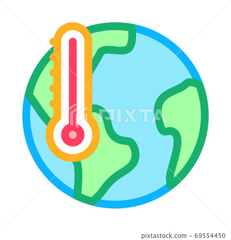 earth temperature icon vector outline symbol... - Stock Illustration ...