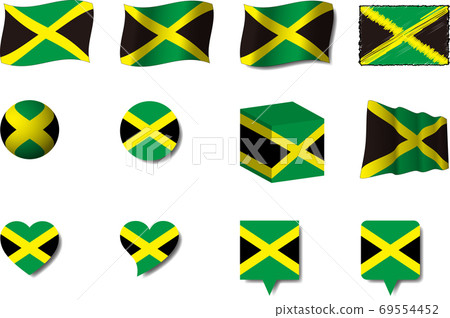 Jamaican flag set Jamaican flag set 69554452