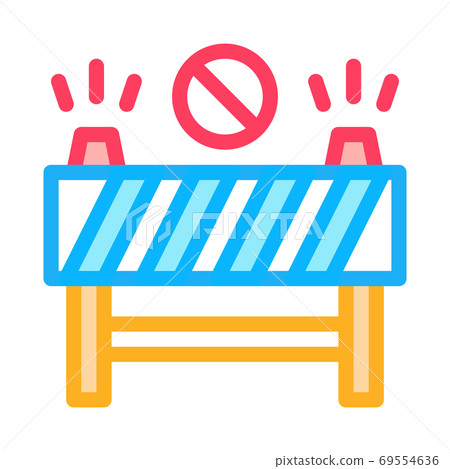 road barrier icon vector outline symbol illustration 69554636