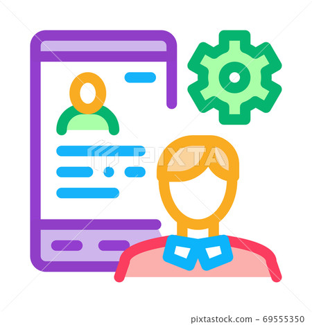 human profile on phone screen icon vector outline illustration human profile on phone screen icon vector outline illustration 69555350