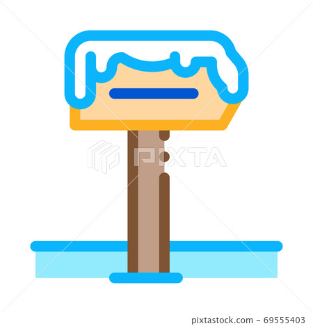 snowy nameplate icon vector outline symbol illustration 69555403