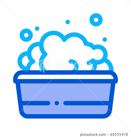 bath with foamy water icon vector outline illustration 69555478