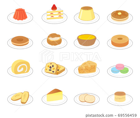 Sweets illustration material set / Vector Sweets illustration material set / Vector 69556459