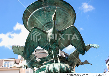 Amagertorv Square and Stork Fountain in the Old Town of Copenhag 69556763