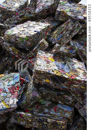 Empty cans to be recycled Empty cans to be recycled 69558353