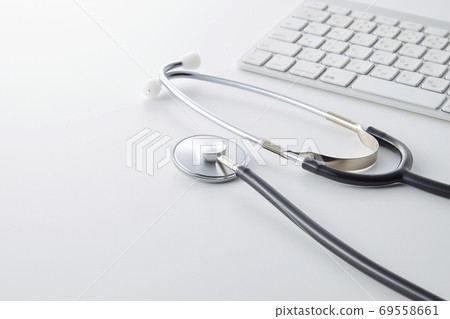 Medical image stethoscope keyboard examination 69558661