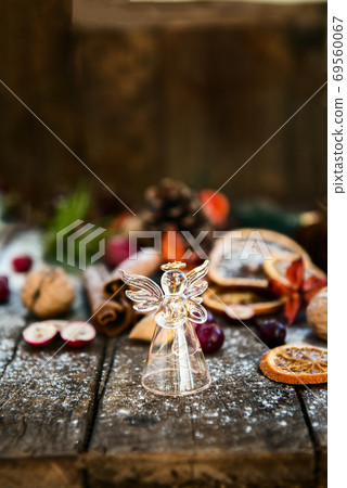 Xmas Symbols such as snow, nuts, and berries 69560067