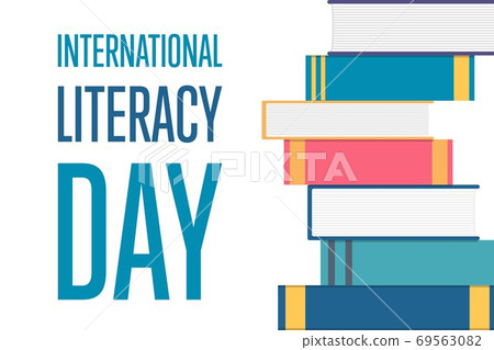 International Literacy Day. Holiday concept. Template for background, banner, card, poster with text 69563082