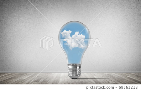 Eco innovations concept by means of lightbulb. Eco innovations concept by means of lightbulb. 69563218