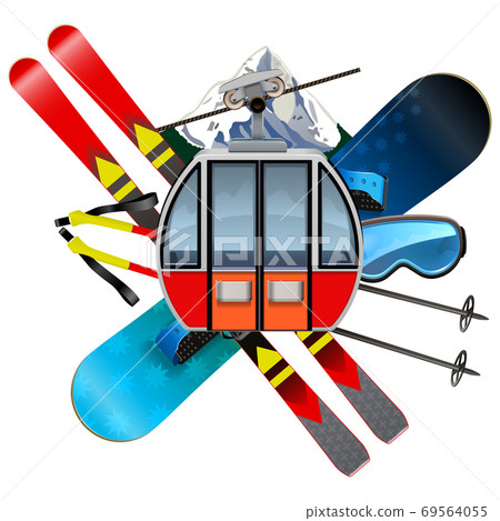 Vector Ski Resort Concept Vector Ski Resort Concept 69564055