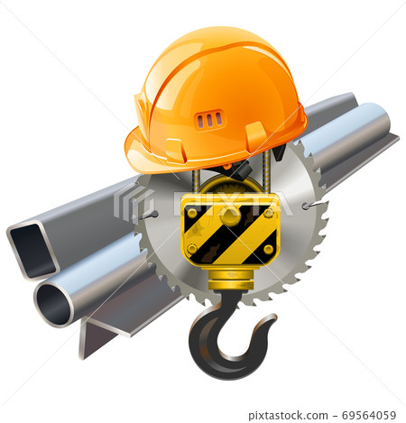 Vector Metal Shipment Concept with Crane Hook Vector Metal Shipment Concept with Crane Hook 69564059