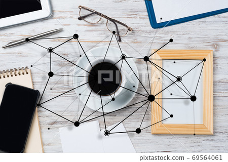 Social communication and global networking concept 69564061