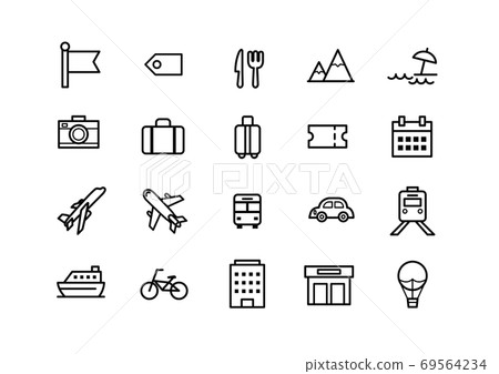 Travel icon material set 69564234