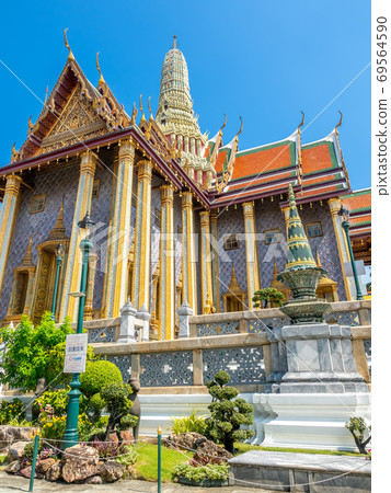 The Royal Pantheon, unique beautiful building in The Temple of Emerald Buddha, landmark of Bangkok, Thailand The Royal Pantheon, unique beautiful building in The Temple of Emerald Buddha, landmark of Bangkok, Thailand 69564590