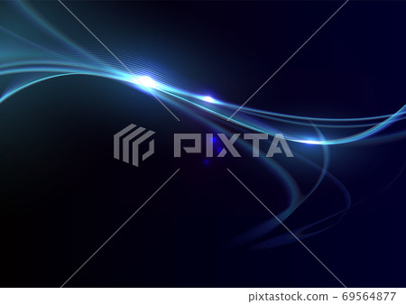 Streamlined abstract background neon color black background 69564877
