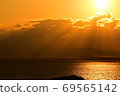 Lander in the light of the sunset 69565142