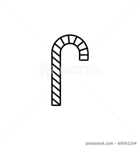 Christmas candy cane stick vector icon - Stock Illustration [69565204 ...