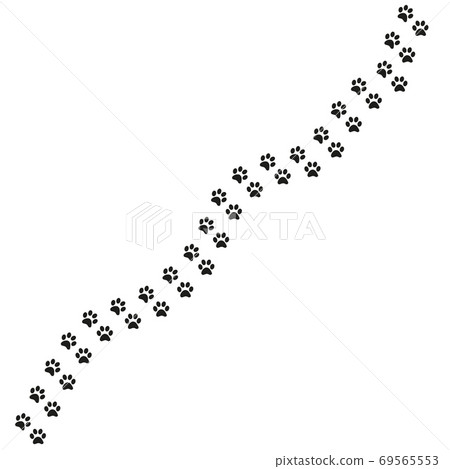 Track of cat dog tracks, footprint, design 69565553