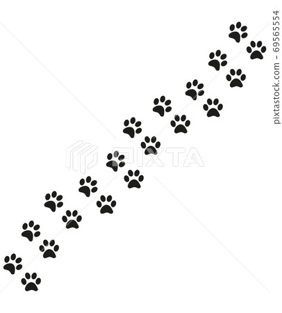 Track of cat dog tracks, footprint, design 69565554
