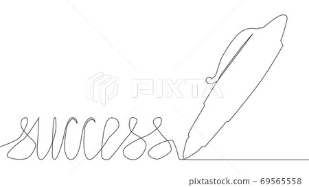 One line drawing.Pen. Continuous line art. Ballpoint pen. Biro. Hand drawn minimalist design 69565558