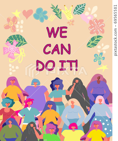 illustration graphic group of women, girls, power, strong, strength illustration graphic group of women, girls, power, strong, strength 69565581