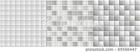 Set of seamless black-and-white mosaic tiles textures. Grayscale vector background Set of seamless black-and-white mosaic tiles textures. Grayscale vector background 69566447