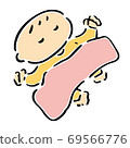 嬰兒睡午覺的彩色插圖 69566776