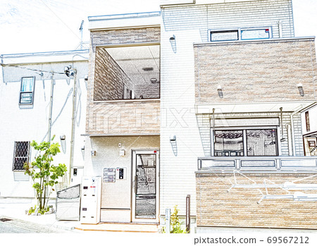 New rental housing with security equipment [colored pencils] 69567212