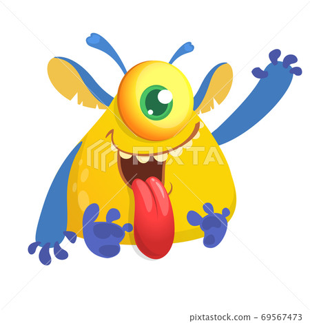 Funny cartoon monster. Vector Halloween 69567473