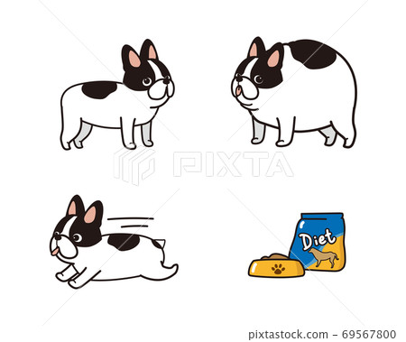 French bulldog diet illustration set French bulldog diet illustration set 69567800