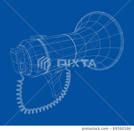Megaphone concept outline. Vector Megaphone concept outline. Vector 69568166