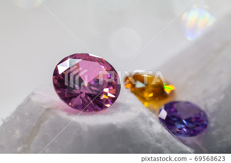 .amethyst diamonds on the white background 69568623