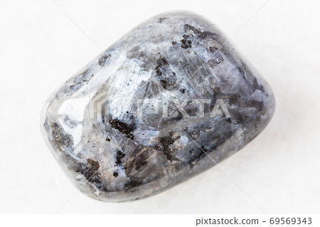 tumbled Larvikite (Labradorite) rock on white 69569343