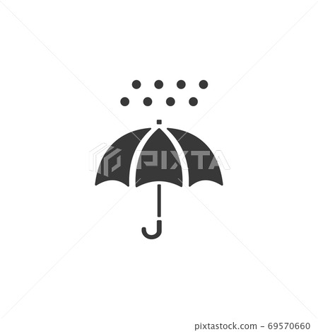 Umbrella and hail. Isolated icon. Weather glyph vector illustration Umbrella and hail. Isolated icon. Weather glyph vector illustration 69570660