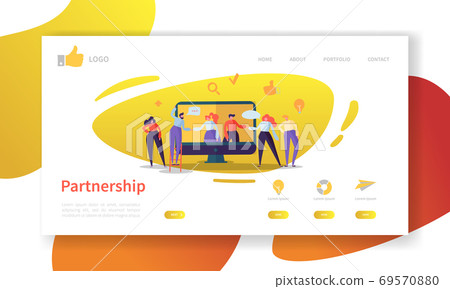 Business Partnership Landing Page Template. Website Layout with Flat People Characters Cooperation. Easy to Edit and Customize Mobile Web Site. Vector illustration Business Partnership Landing Page Template. Website Layout with Flat People Characters Cooperation. Easy to Edit and Customize Mobile Web Site. Vector illustration 69570880