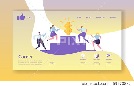 Business Career Landing Page Template. Website Layout with Flat People Characters Going to Success. Easy to Edit and Customize Mobile Web Site. Vector illustration Business Career Landing Page Template. Website Layout with Flat People Characters Going to Success. Easy to Edit and Customize Mobile Web Site. Vector illustration 69570882