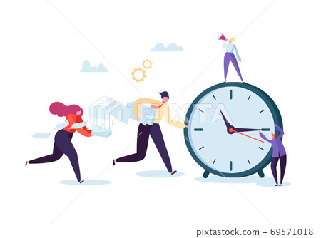 Time Management Concept. Flat Characters Business Time Management Concept. Flat Characters Business 69571018