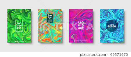 Colorful abstract geometric background. Liquid dynamic gradient waves. Fluid marble texture. Modern 69571470