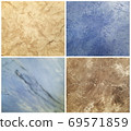 Collection of decorative plaster with marble effect, art brush texture 69571859