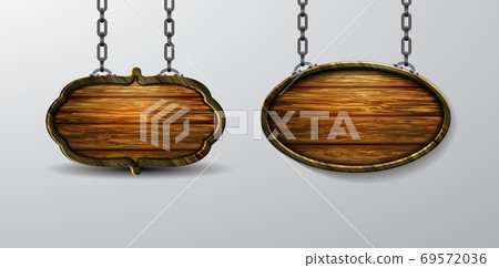 Vector realistic illustration of wooden signboard Vector realistic illustration of wooden signboard 69572036