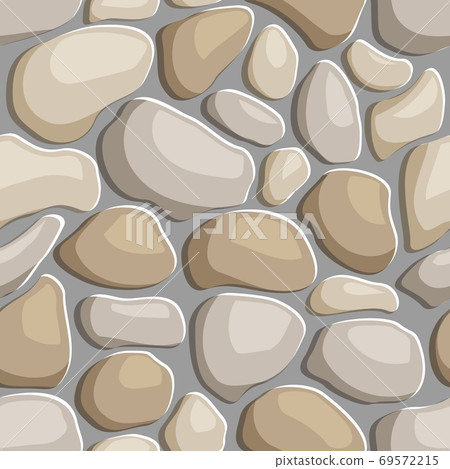 Seamless texture of pebble stone pavement. Repeating pattern of sea smooth rock background Seamless texture of pebble stone pavement. Repeating pattern of sea smooth rock background 69572215