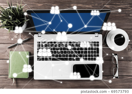 Social communication and global networking concept 69573793