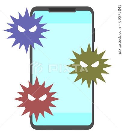 感染智能手機的病毒和病原體 感染智能手機的病毒和病原體 69573843