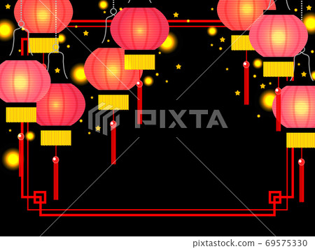 中國燈籠插畫背景 中國燈籠插畫背景 69575330