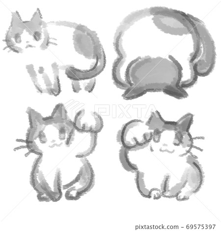 Light ink style cat illustration - Stock Illustration [69575397] - PIXTA